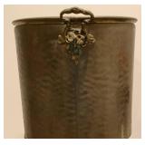 Large Hammered Brass Planter 14.25" H x 15" Diameter