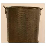 Large Hammered Brass Planter 14.25" H x 15" Diameter