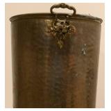 Large Hammered Brass Planter 14.25" H x 15" Diameter