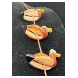 Native American Vintage Hand Carved Shell Duck Fetish Necklace