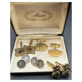 Vintage Mens Collection of Cuff Links, Tie Clips, Collar Bars, Collar Chains and Pins