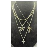 Bundle of Silver Toned Jewelry - Necklaces, Bracelets and Rings