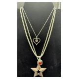 Bundle of Silver Toned Jewelry - Necklaces, Bracelets and Rings