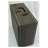 Vintage Emerson 834X Portable Record Player In Gray Case with 45 RPM records