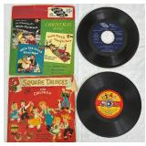 Vintage Emerson 834X Portable Record Player In Gray Case with 45 RPM records