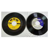 Vintage Emerson 834X Portable Record Player In Gray Case with 45 RPM records