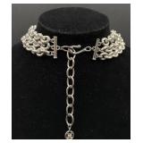 Givenchy 17" Silver Tone Ball Necklace and Earrings (Unmarked)