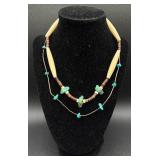 Turquoise and Coral Necklaces with Earrings