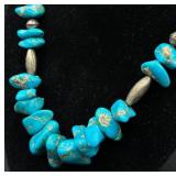 Sterling Silver Turquoise Necklace and Earrings
