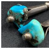 Sterling Silver Turquoise Necklace and Earrings