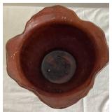 Vintage Majolica Jardiniere Planter Art Nouveau Style with Scalloped Edge