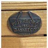 Peterboro Basket Company Large Picnic Basket with Lid and Leather Handles