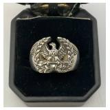 $320.00 Retail Online NEW Carol Collection 24.56 Grams Solid STERLING Silver Mens Ring With Eagle (Size 11)