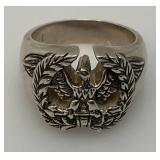 $320.00 Retail Online NEW Carol Collection 24.56 Grams Solid STERLING Silver Mens Ring With Eagle (Size 11)
