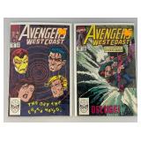Misc. Comics Including "AVENGERS WEST COAST" And More (Bagged And Carded)