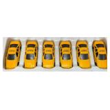 New Old Stock Case Of City Yellow Cab Die Metal And Plastic Cast Taxis With Pull Back And Go Action