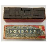 Vintage Laurel & Hardy Flying Checkers Tin Magnetic Checkers Set In Original Box & Ebon Dominoes In Original Box