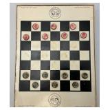 Vintage Laurel & Hardy Flying Checkers Tin Magnetic Checkers Set In Original Box & Ebon Dominoes In Original Box