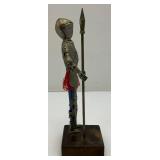 Old Vintage Metal Armored Knight Statue 8 1/2"