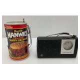 Vintage Collectible Hunts Manwich Original Sloppy Jos Sauce Can Transistor Radio And Panasonic Transistor Radio