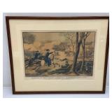 Very Old George C. Demp Embossed Signature Framed Behind Glass E. B. & E. C. Kellogg , Hartford Conn. BATTLE OF PEA RIDGE