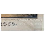 Very Old George C. Demp Embossed Signature Framed Behind Glass E. B. & E. C. Kellogg , Hartford Conn. BATTLE OF PEA RIDGE