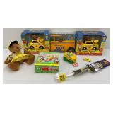Misc. Collectible Taxi Cab Toys Including Bump-N-Go Curious George And More (Most Nib)