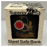 Vintage Superior Steel Safe Bank In Original Box (New Old Stock)