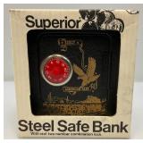 Vintage Superior Steel Safe Bank In Original Box (New Old Stock)