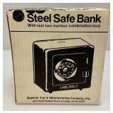 Vintage Superior Steel Safe Bank In Original Box (New Old Stock)