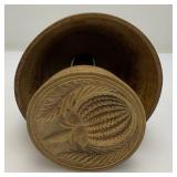 Antique Wooden Butter Press Stamp