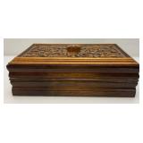 Misc. Hand Carved Wooden Boxes, Inlaid And More