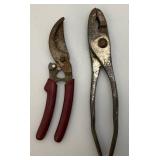 Primitive Wooden Tool Box With Some Old Tools