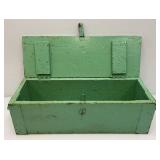 Primitive Wooden Tool Box With Some Old Tools