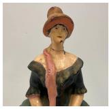 Very Old Chalkware Pieces Including Monk Bookend And More