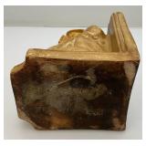 Very Old Chalkware Pieces Including Monk Bookend And More