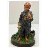 Very Old Chalkware Pieces Including Monk Bookend And More