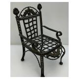 Vintage Wrought Iron Doll Chair 9" x 9" x 14"