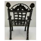 Vintage Wrought Iron Doll Chair 9" x 9" x 14"