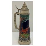 Large Collectible German Earthware Beer Stein (Made In Germany) 16 1/2"