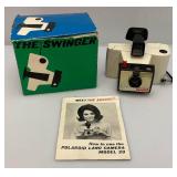 Vintage Polaroid Land Camera SWINGER Model 20 With Original Box And Manual And More
