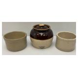 Misc. Vintage Collectible Pottery Items Including Bean Pot And More (Small Crock Has Hairline Crack)