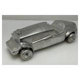 Vintage Polished Aluminum Race Car 12"