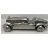 Vintage Polished Aluminum Race Car 12"