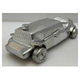 Vintage Polished Aluminum Race Car 12"
