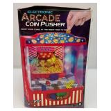 Electronic Battery Operated Arcade Coin Pusher Game In Original Box