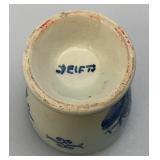 Vintage Blue Delfts Collectible Items Including RYNBENDE Airline Booze Decanters And More