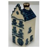 Vintage Blue Delfts Collectible Items Including RYNBENDE Airline Booze Decanters And More