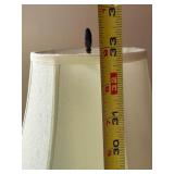 White Ceramic Urn-Base Table Lamp With Floral Relief - Approx 32 In Tall