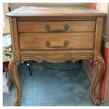 French Provincial 1-Drawer Nightstand with Cabriole Legs